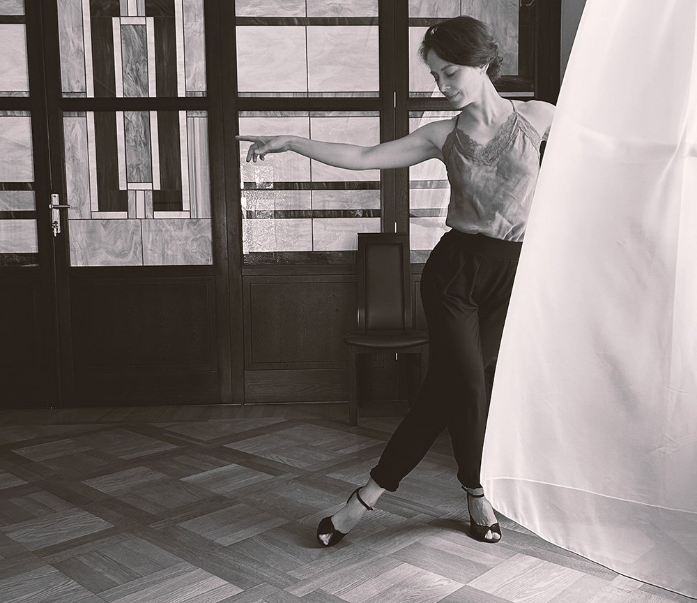 Kasia in the office dance room